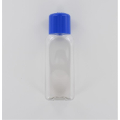 Aurora Scientific 350mL Clear PET (Polyethylene) Bottle  with Blue Polypropylene Cap Dosed with Sodi