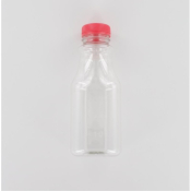Aurora Scientific 500mL Clear PET (Polyethylene) Bottle  with Red HDPE Cap