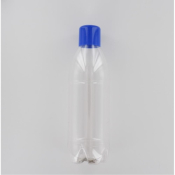 Aurora Scientific 1000mL Clear PET (Polyethylene) Bottle  with Blue Polypropylene Cap Dosed with Sod
