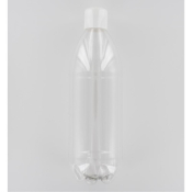 Aurora Scientific 1000mL Clear PET (Polyethylene) Bottle  with White Polypropylene Cap Dosed with So