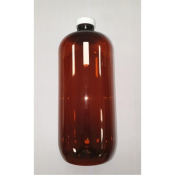 Aurora Scientific 1000mL Amber PET (Polyethylene) Bottle  with White Polypropylene Cap  with Expande