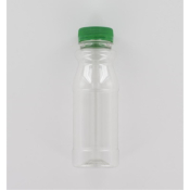 Aurora Scientific 250mL Clear PET (Polyethylene) Bottle  with Green HDPE Cap
