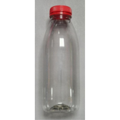 Aurora Scientific 250mL Clear PET (Polyethylene) Bottle  with Red HDPE Cap