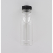 Aurora Scientific 250mL Clear PET (Polyethylene) Bottle  with Black HDPE Cap