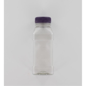 Aurora Scientific 250mL Clear PET (Polyethylene) Bottle  with Purple HDPE Cap