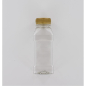 Aurora Scientific 250mL Clear PET (Polyethylene) Bottle  with Gold HDPE Cap