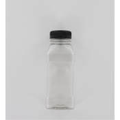 Aurora Scientific 250mL Clear PET (Polyethylene) Bottle  with Black HDPE Cap