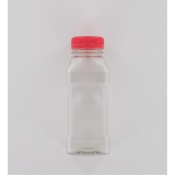 Aurora Scientific 250mL Clear PET (Polyethylene) Bottle  with Red HDPE Cap