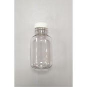 Aurora Scientific 100mL Clear PET (Polyethylene) Bottle  with White Polypropylene Cap Dosed with Sod