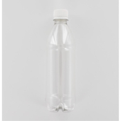Aurora Scientific 500mL Clear PET (Polyethylene) Bottle  with White Polypropylene Cap