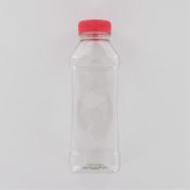 Aurora Scientific 500mL Clear PET (Polyethylene) Bottle  with Red HDPE Cap