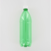 Aurora Scientific 1000mL Green PET (Polyethylene) Bottle  with White Polypropylene Cap