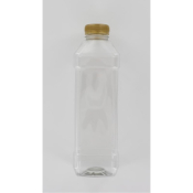 Aurora Scientific 1000mL Clear PET (Polyethylene) Bottle  with Gold HDPE Cap Dosed with Ascorbic Aci