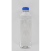 Aurora Scientific 1000mL Clear PET (Polyethylene) Bottle  with Blue HDPE Cap Dosed with Sodium Thios