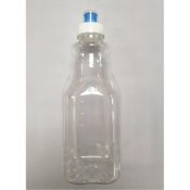 Aurora Scientific 1000mL Clear PET (Polyethylene) Bottle  with White/Blue HDPE (Base) - PP (Cover) -