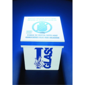 Glass bin floor standing 30x30x70