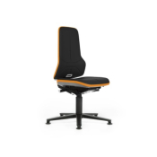 Bimos Neon 1 Chair Glides Synchronous Mechanism Orange Strip Black Artificial Leather