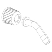 Set of four Rotavapor bent tubing connectors with silicone seals
