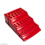 Tiered rack for microtube storage red