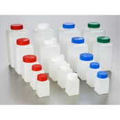 Bottle 150ml hdpe Square Red cap