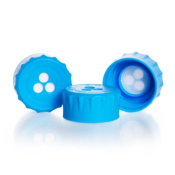 DURAN YOUTILITY Sterile Venting Membrane screw cap GL 45 PP Cyan  for DURAN laboratory glass bottles