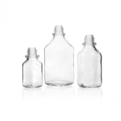 DURAN Square Clear Soda Lime Glass Bottle Narrow Mouth 100mL