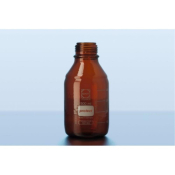 Duran GL 45 Laboratory Glass Bottle Protect Plastic Coated (PU) Amber without Screw Cap and Pouring