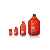 DURAN protect+ Plastic Safety Coated Laboratory Bottle Amber GL 45 5L