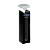 Hellma Cuvette with PTFE Hinged Lid, Black,  200-2500nm, 1400uL Volume, 10mm Path Length