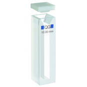Hellma Cellect Absorbance/Transmission Cuvette Pair QS/QG Quartz with PTFE Lid Path Length 10mm Fill