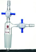 Synthware vacuum transfer adapter with PTFE stopcocks, Joint: ST/NS 19/22