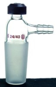 Synthware inlet or thermometer adapter with hose connection, Joint: ST/NS 14/20, O.D. 5.0-7.5 mm