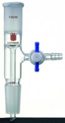 Synthware vertical vacuum take-off adapter with PTFE stopcock, Joint: ST/NS 24/40