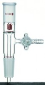 Synthware vertical vacuum take-off adapter with glass stopcock, Joint: ST/NS 24/40