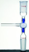 Synthware flushing adapter with T-bore PTFE stopcock, Joint: ST/NS 14/20