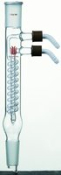 Synthware coil-style reflux condenser with removable hose connections, Joint: ST/NS 14/20, hose size