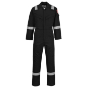 Black Flame Resistant Anti-Static Coverall Hi-Vis Strips Size XXLarge Regular