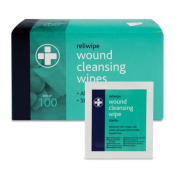 Reliwipe moist saline cleansing wipes sterile box of 100