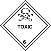 Label 100X100 Toxic 6 Hazard W..