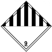 Sign Hazard Diamond 100x100mm Class 9