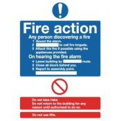 Sign 297x210mm Fire Action No..
