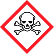 50x50mm Toxic GHS Symbols roll