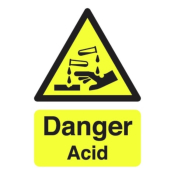 Sign 150x125mm Danger Acid Se..