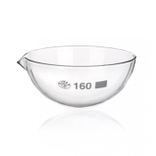 Simax Evaporating Dishes - Round Bottom with Spout - OD 105mm