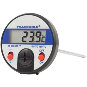 Traceable Jumbo-Display Thermometer with Calibration; +/-1Deg C accuracy; 1 Piercing-Tip Probe