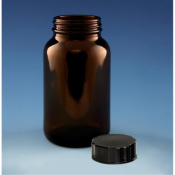Amber Glass Powder Bottle with Separate Black Cap  - 30mL