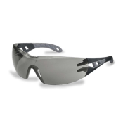 Uvex Pheos Small Safety Glasses - Black/Grey Frame and Smoke Lens