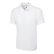 White Unisex Polo Shirt 50% Polyester 50% Cotton Size 4XLarge