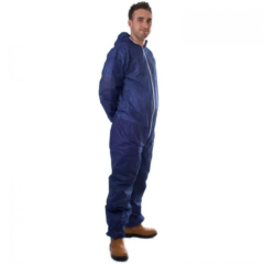 Blue Disposable Non-Woven Coverall