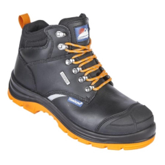Reflecto Black Leather waterproof Safety Boot